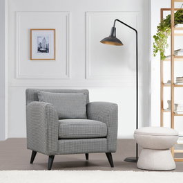 Atelier Del Sofa Nordic Armchair con patrón en blanco y negro
